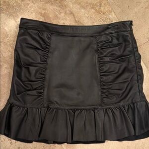 Elegant Black Leather Skirt